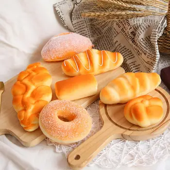 Yapay Kek Gerçekçi Suni Deri Sahte Ekmek Hamburger Simülasyon Tost Mutfak Oyuncak Fotoğraf Prop Ev Aksesuarları Anime