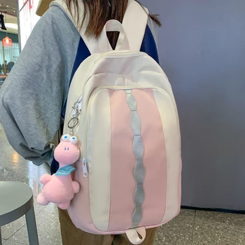 2023 Sırt Çantası Kadın Şeker Renk Laptop Sırt Çantaları Sevimli Kawaii Lise Çantaları Genç Kız için Japon Seyahat Kamp Sırt Çantası