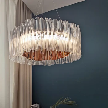 Italya Çoğaltma Tasarımcı akrilik Kolye Asılı aydınlatma armatürü Dekoratif LED Tavan Lambaları Yuvarlak Oda Dekor Yatak Odası Süslemeleri