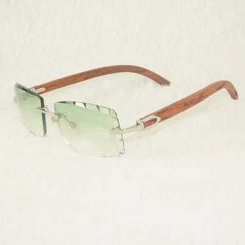 Klasik Tasarım Güneş Gözlüğü Erkekler için Kırmızı Ahşap Gözlük Çerçevesi Pürüzlü Lensler ile Popüler Gözlük Parti Kulübü ve Düğün için
