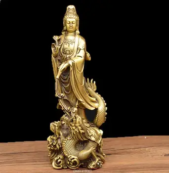 Tüm bakır büyük boy imparatorluk ejderha merhamet tanrıçası Buda hediye süslemeleri