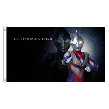 90x150cm Retro Kahraman Kurtarma Bayrağı Komik Ultraman Tiga Ultra Adam Retro Klasik 80s Güreş Kaiju