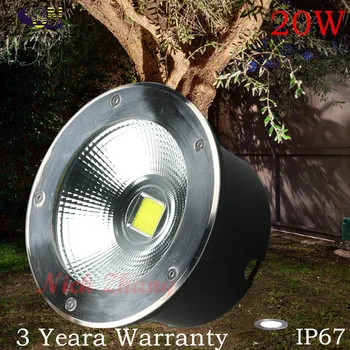 Dış aydınlatma 20W COB LED yeraltı ışık LED Spot zemin bahçe Yard LED altında su geçirmez IP67 çapı 180mm AC85-265V