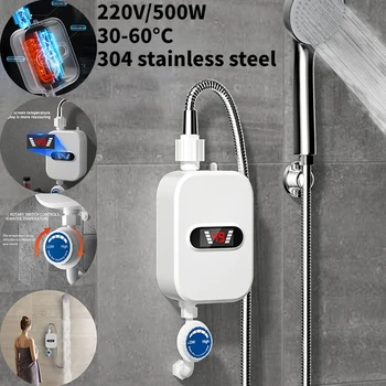 3500W Anlık Elektrikli su ısıtıcı Duş Musluk Duvara Monte Otomatik Kapanma Güvenlik sıcak su ısıtıcı LCD dijital ekran