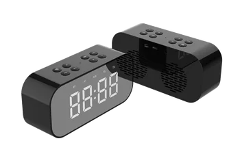 Taşınabilir kablosuz bluetooth hoparlör BT 5.0 HiFi Müzik Sütun Subwoofer Masaüstü Ayna Ekran ekran alarmı Saat