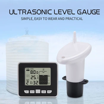 Zaman Alarm Verici Ölçüm Kablosuz Ultrasonik Su Deposu Sıvı Derinlik Seviyesi Ölçer Akış Sensörü Monitör Kiti