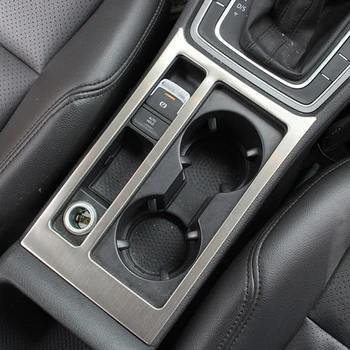 Araba-styling su bardağı tutucu el freni paneli çerçeve dekorasyon trim sticker Volkswagen VW Golf 7 2014-2015 oto aksesuarları