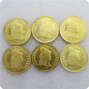 ABD 1799-1804 DÖKÜMLÜ BÜSTÜ 10.00 KARTAL altın SİKKE KOPYA hatıra paraları-çoğaltma paralar madalya paraları koleksiyon