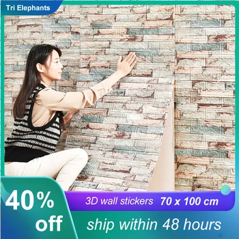 70cm X 1M DIY 3D duvar taklit tuğla yatak odası dekorasyon kendinden yapışkanlı duvar kağıdı oturma odası mutfak çocuk odası duvar kağıdı