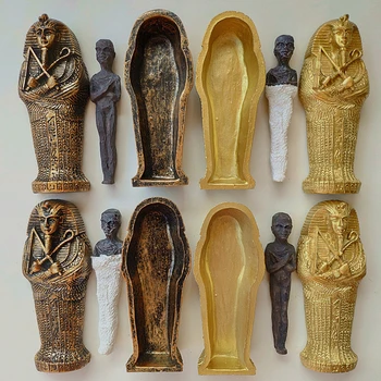 Mısır Kralı Firavun Lahit Tabut Mumya Heykelcik Heykeli Minyatür Sandplay Dekor Minyatür Model Ev Dekorasyon