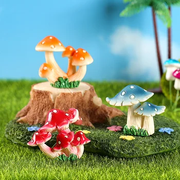 Heykelcik Minyatür Renkli Simüle Küçük Mantar Mikro Peyzaj Süsler Ev Dekorasyonu İçin Kawaii DIY Bahçe Dekor