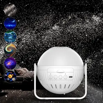 LED Yıldız Projektör Gece Lambası 7 İn 1 Planetaryum Projeksiyon Galaxy Yıldızlı Gökyüzü Projektör Lambası USB Hoparlör İle Dönen드드등