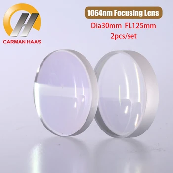 2 Adet CARMANHAAS Küresel odaklanan lens D30 F125 OEM Kuvars Erimiş Silika odak lensi Fiber Lazer 1064nm için BT240 RAYTOOL Lensler