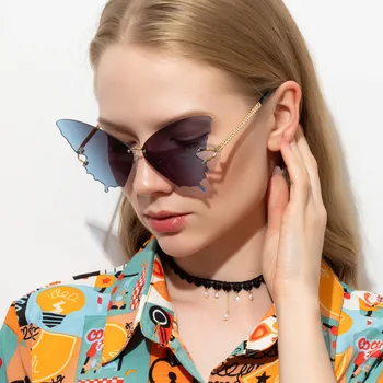Mavi kelebek Güneş Gözlüğü Kadın 2020 Moda Büyük Tonları Lüks Tasarımcı Büyük Boy Kedi Gözü güneş gözlüğü Kadın Degrade Gözlük