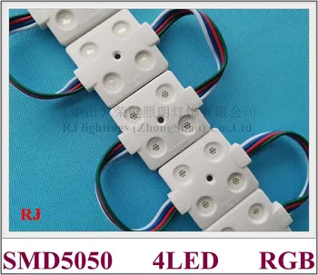 SMD 5050 RGB LED ışık modülü enjeksiyon LED modülü DC12V 36mm * 36mm * 6mm SMD5050 4 LED 0.96 W 80lm RGB CE ROHS