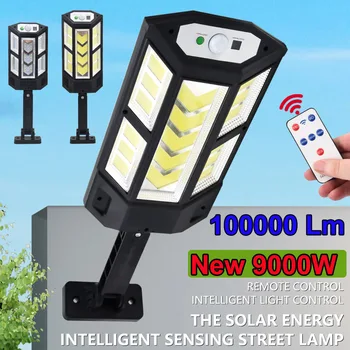 100000LM güneş sokak ışıkları açık hareket sensörü duvar LED lamba 3 aydınlatma modu ile güneş enerjili ışıklar bahçe veranda için
