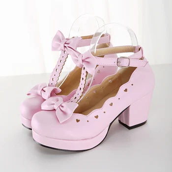 Bayan platform ayakkabılar 2022 Yeni Bayanlar Lolita Ayakkabı Kalın Topuklu Sevimli JK Retro Harajuku Artı Boyutu 43 Punk Ayakkabı Cosplay Çizmeler