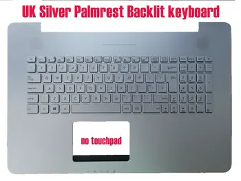 İNGILTERE Gümüş Palmrest Arkadan Aydınlatmalı klavye asus N752V N752VX 90NB0AY1-R30290