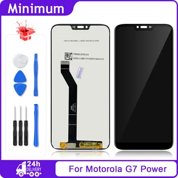 Motorola Moto G7 Güç XT1955 lcd ekran dokunmatik ekranlı sayısallaştırıcı grup Yedek Parçalar Moto G7 Güç