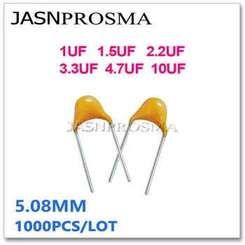 JASNPROSMA CT4 5.08 mm Monolitik seramik kondansatör 1000 ADET 50V 1UF 1.5 UF 2.2 UF 3.3 UF 4.7 UF 10UF 10% K 20 % M 105 225 335 475 106