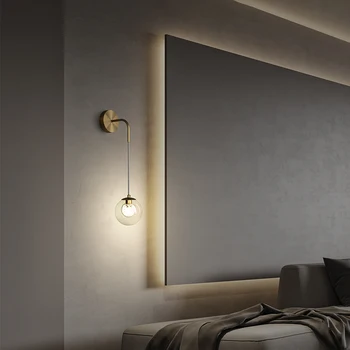 Modern Minimalist bakır kristal duvar lambaları altın iç dekorasyon başucu oturma odası TV arka plan koridor koridor ışık
