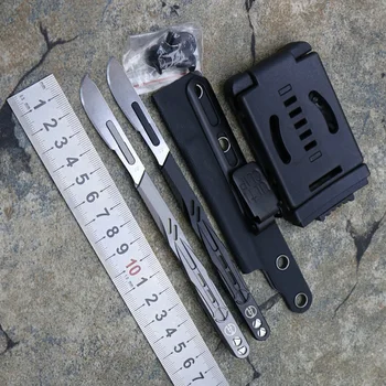 MAXACE Neşter Bıçak Paslanmaz Çelik Bıçak Titanyum Alaşım Kolu Sanat Duvar Kağıdı Taşınabilir Açık Survival Kurtarma Uility EDC Araçları