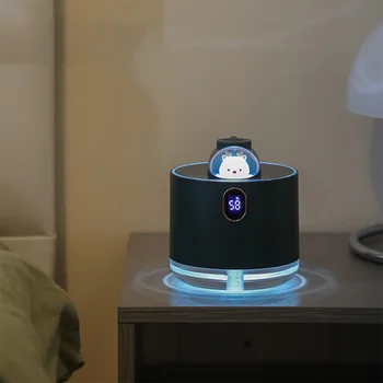 Dilsiz Mist Maker Püskürtücü USB Powered 500ml Hava Nemlendirici Difüzör LED ışıkları Uzay Hayvan Sevimli Ofis Ev için Yatak Odası