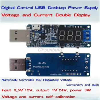 Dijital Kontrol USB Voltaj Ayar Modülü 5V için 3.3 V 9V 12V 24V Masaüstü Güç Modülü XY-UPA