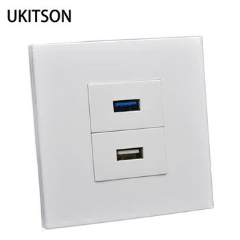 USB3.0 İle USB2. 0 Dişi Dişi Yüz Paneli Genişletici Soket Beyaz Renk Duvar Prizi
