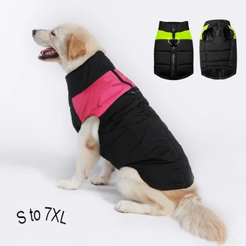S-7XL Kış Büyük Köpek Giysileri Su Geçirmez evcil hayvan yeleği Ceket Orta Büyük Köpekler Golden Retriever Bulldog mascotas Giyim Kıyafet