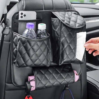 Araba arka koltuk düzenleyici ve Depolama ile dokunmatik ekran Tablet çanta askısı Evrensel PU Deri Asılı Araba Ön Koltuk Organizatör