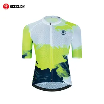 2023 Geeklıon Dikişsiz Yarış Kesim Bisiklet Jersey Kısa Kollu Yaz Floresan bisiklet kıyafeti PRO Team Tur Ciclismo Ropa Maillot