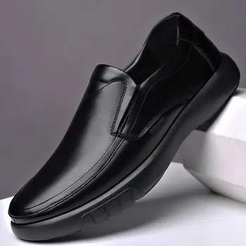 Erkek deri ayakkabı Siyah Rahat Yumuşak Alt Bahar Sonbahar En İyi Erkek Erkek İş Resmi Kaymaz Giyim rahat ayakkabılar Ayakkabı