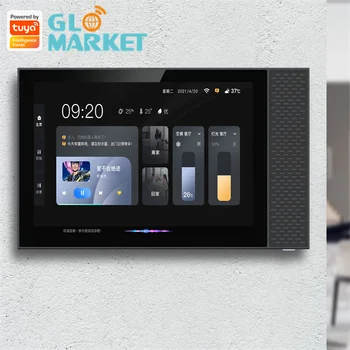 Glomarket Tuya Akıllı Ev Zigbee Ağ Geçidi Wifi Akıllı Kontrol Paneli 7 İnç Çok Fonksiyonlu Ble Müzik Duvar Dokunmatik Ekran Tuya Merkezi