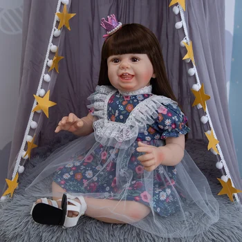 Moda Gülümseme 27 İnç Yeniden Doğmuş Bebek Bebek Yumuşak Bez Vücut 68 cm Gerçekçi Yenidoğan Bebek Kız oyuncak bebekler İçin Çocuk Doğum Günü Hediyeleri
