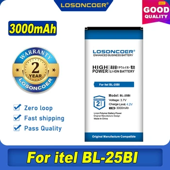 100 % Orijinal LOSONCOER 3000mAh BL-25BI Pil ıtel BL-25BI Cep Telefonu Pil