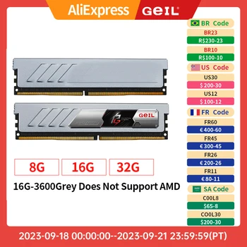 GeİL DDR4 ram bellek 2666 MHZ 3000 MHZ 3200 MHZ CL16 ddr4 8 GB 16G 32G 1.2/1.35 V Memoria bilgisayar masaüstü Soğutma Soğutucu