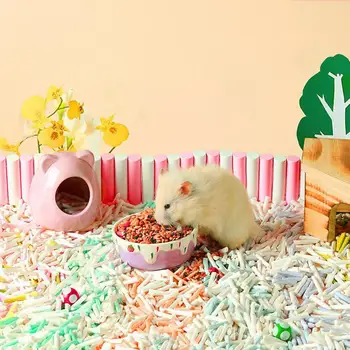 450g Çevre Dostu Hamster Evi Dolgu Güçlü Higroskopiklik Rahat Çok renkli Küçük Hayvan Düşük toz Kağıt Çöp