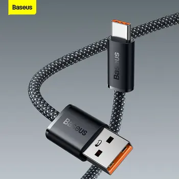 Baseus 100W Hızlı şarj USB C Kablosu İçin Onur 50 Pro 66W 40W Tip C şarj aleti kablosu İçin Huawei P50 P40 P30 Mate 40 Mate 30 Pro