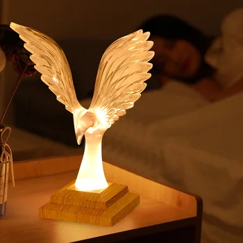 Kristal Kartal Masa Lambası LED Yaratıcı Akrilik Kuş Koku Kablosuz Şarj Yatak Odası Başucu Dokunmatik Atmosfer Lamba masa lambası