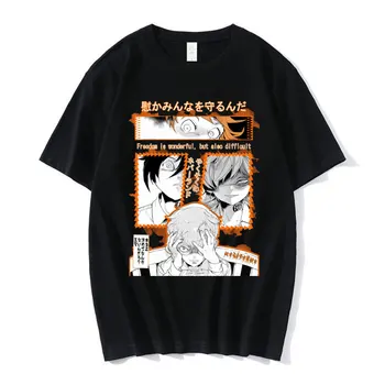 Yakusoku Hiçbir Neverland T-Shirt Anime Söz Verdi Neverland Emma Norman Ray T Shirt Harajuku Rahat Pamuk Kısa Kollu T Gömlek