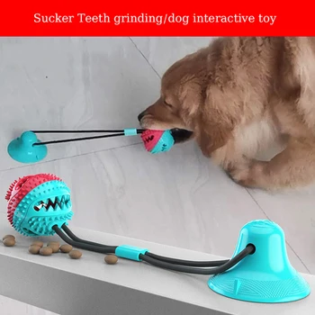 Pet Köpek İnteraktif Oyuncak Vantuz Römorkör Köpek Çiğneme İtme Topu Oyuncak Pet Diş Temizleme Köpek Diş Fırçası Besleme Pet Malzemeleri