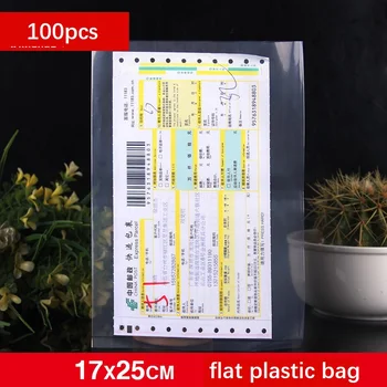 100 adet 17x25cm Şeffaf Opp plastik poşetler kağıt makbuz Kartı Klasörleri Etiket Zarf Depolama Organizatör Hediye Paketleme Toptan