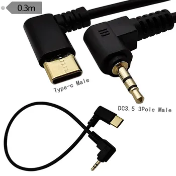 3.5 mm Ses USB C Kablosu, 90 Derece açı USB Tip-C to3. 5 mm dirsek Erkek AUX Kulaklık Jakı 0.3 m kablo