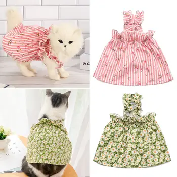 Papatya Elbise Köpek Giysileri Jartiyer Prenses Elbise Pamuk İnce Nefes Pet Kıyafetler Sevimli Yaz Küçük Köpek