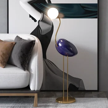 Iskandinav Minimalist sanat Flamingo cam gölge Led zemin oturma odası ev dekor kanepe köşe ayakta ışık yatak odası başucu lambası