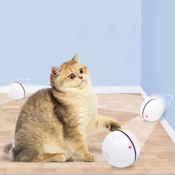 USB Şarj Edilebilir Topu Pet Oyuncak Otomatik Haddeleme Topu Yanıp Sönen LED İle İnteraktif Pet Kedi Atlama Topu Oyuncaklar