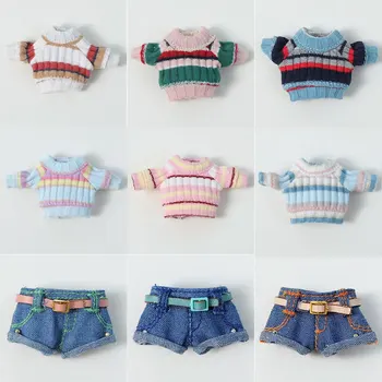 Ob11 oyuncak bebek giysileri 1/12 Bjd Giysileri Sevimli Gökkuşağı Kısa Kollu Kazak Şort Obitsu 11 Gsc Molly YMY DDF Bebek Aksesuarları