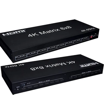 4K 60Hz 8x8 HDMI matris değiştirici 8 8 out HDMI Video Matris anahtar ayırıcı Dönüştürücü PS4 Dizüstü PC TV HDTV Çoklu Monitörler