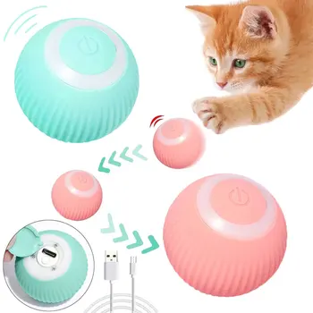 Elektrikli Kedi Topu Oyuncaklar Akıllı İnteraktif Kediler İçin Eğitim Kendinden hareketli Yavru Oyuncaklar evcil hayvan aksesuarları Otomatik Haddeleme Kedi köpek Oyuncak